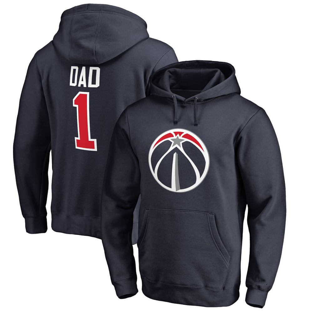 Washington Wizards #1 Dad Pullover Hoodie Navy