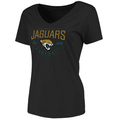 Jacksonville Jaguars Women's Live For It V-Neck T-Shirt - Black - NFL