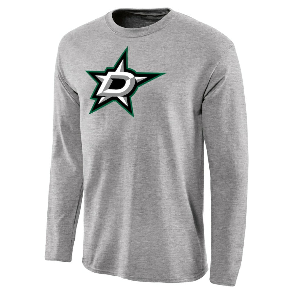Dallas Stars Team Primary Logo Long Sleeve T-Shirt - Ash | NHL Clearance