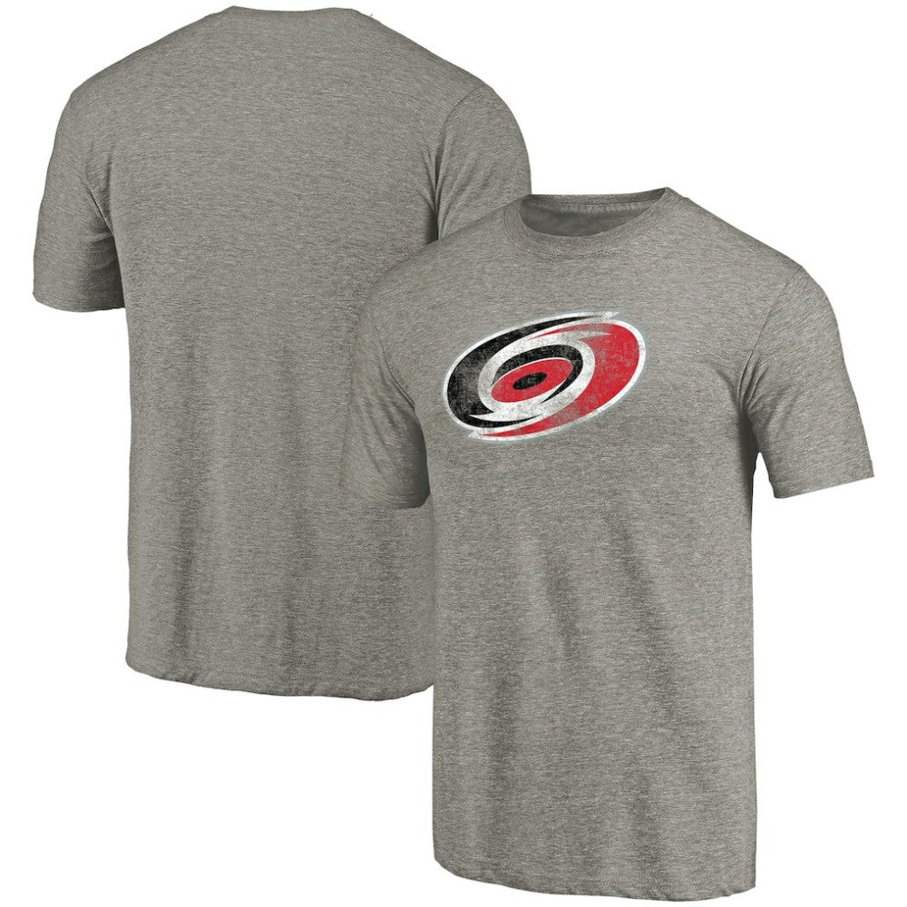 Carolina Hurricanes Distressed Team Logo Tri-Blend T-Shirt - Ash | NHL online