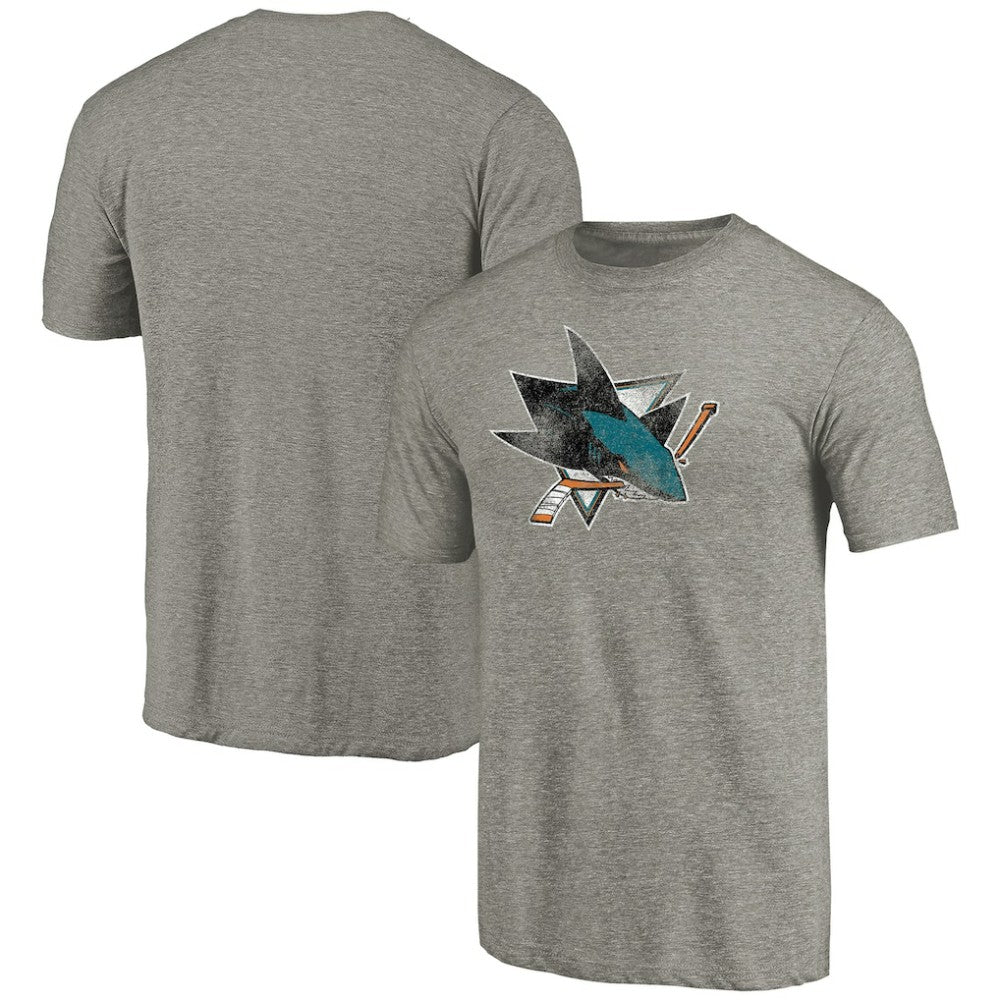 San Jose Sharks Distressed Team Logo Tri-Blend T-Shirt - Ash | NHL near me