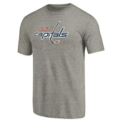 Washington Capitals Distressed Team Logo Tri-Blend T-Shirt - Ash | NHL Lifestyle