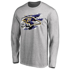 Baltimore Ravens True Colors Long Sleeve T-Shirt - Ash - NFL