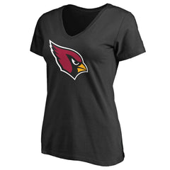 Arizona Cardinals Women's Primary Team Logo V-Neck T-Shirt - Black - NFL
