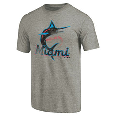 Miami Marlins Distressed Team Tri-Blend T-Shirt Sale