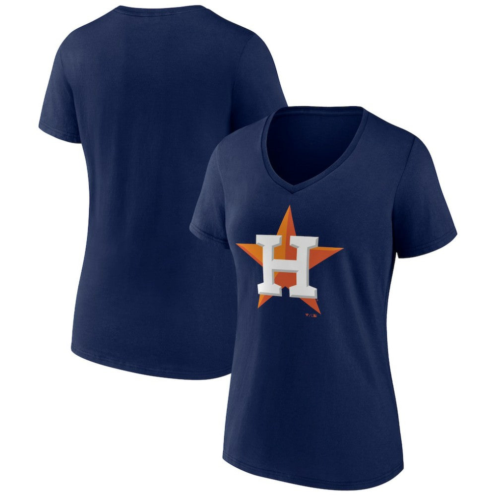 Houston Astros Women's Team Color Primary Logo V-Neck T-Shirt for sale