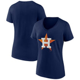 Houston Astros Women's Team Color Primary Logo V-Neck T-Shirt for sale