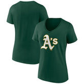 Athletics Women's Team Color Primary Logo V-Neck T-Shirt Sale