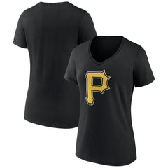 Pittsburgh Pirates Women's Team Color Primary Logo V-Neck T-Shirt Online