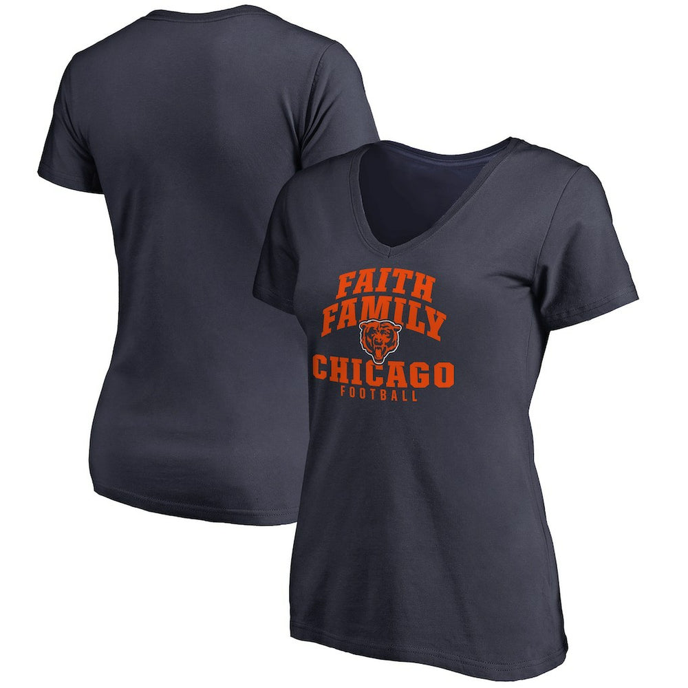 Chicago Bears Women's Faith Family T-Shirt - Navy - NFL