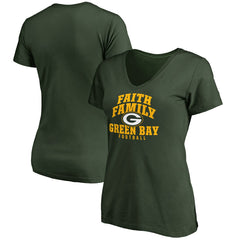 Green Bay Packers Women's Faith Family T-Shirt - Green - NFL