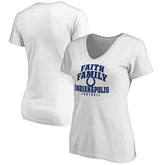 Indianapolis Colts Women's Faith Family V-Neck T-Shirt - White - NFL