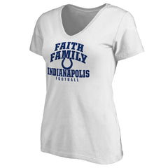 Indianapolis Colts Women's Faith Family V-Neck T-Shirt - White - NFL