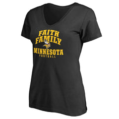Minnesota Vikings Women's Faith Family T-Shirt - Black - NFL