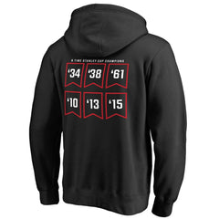 Chicago Blackhawks Raise the Banner Pullover Hoodie - Black | NHL Lifestyle