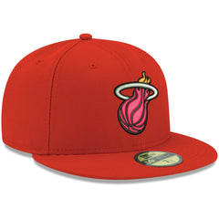 New Era Miami Heat Team Color 59FIFTY Fitted Hat Red