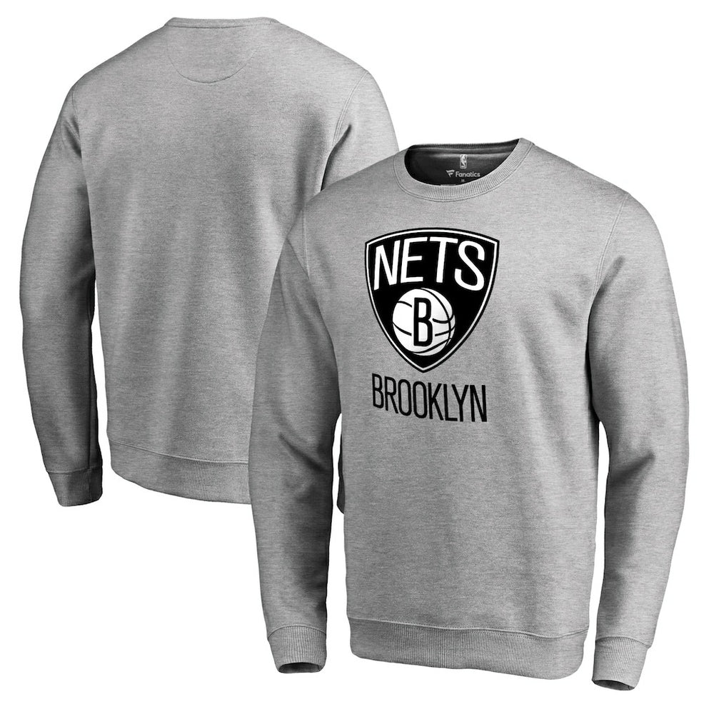 Brooklyn Nets Primary Logo Sweatshirt Heathered Gray