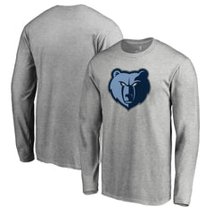 Memphis Grizzlies Primary Logo Long Sleeve T-Shirt Heather Gray
