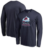 Colorado Avalanche Team Lockup Long Sleeve T-Shirt - Navy | NHL Clearance