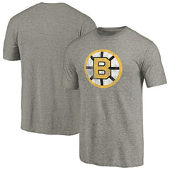 Boston Bruins Throwback Logo 1989-1990 Tri-Blend T-Shirt - Ash | NHL discount