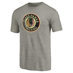 Chicago Blackhawks Throwback Logo 1937-1938 Tri-Blend T-Shirt - Ash | NHL Clearance