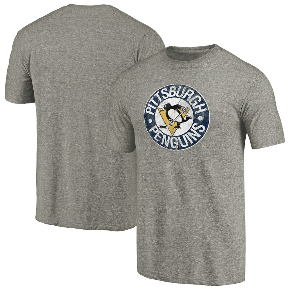 Pittsburgh Penguins Throwback Logo 1968-1969 Tri-Blend T-Shirt - Ash | NHL near me