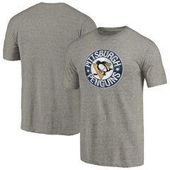 Pittsburgh Penguins Throwback Logo 1968-1969 Tri-Blend T-Shirt - Ash | NHL near me