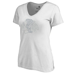 Chicago Blackhawks Women's Whiteout V-Neck T-Shirt - White | NHL discount