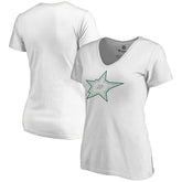 Dallas Stars Women's Whiteout V-Neck T-Shirt - White | NHL on sale