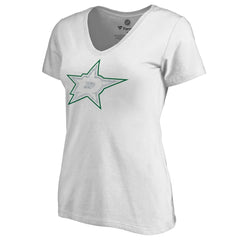 Dallas Stars Women's Whiteout V-Neck T-Shirt - White | NHL on sale