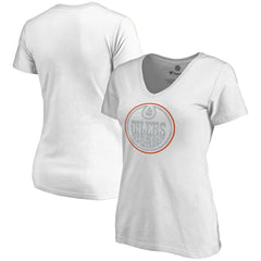 Edmonton Oilers Women's Whiteout V-Neck T-Shirt - White | NHL on sale