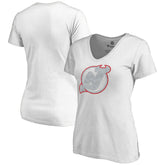 New Jersey Devils Women's Whiteout V-Neck T-Shirt - White | NHL Clearance