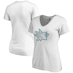 San Jose Sharks Women's Whiteout V-Neck T-Shirt - White | NHL sale