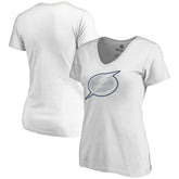 Tampa Bay Lightning Women's Whiteout V-Neck T-Shirt - White | NHL sale