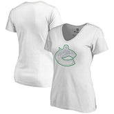 Vancouver Canucks Women's Whiteout V-Neck T-Shirt - White | NHL near me