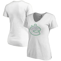Vancouver Canucks Women's Whiteout V-Neck T-Shirt - White | NHL near me