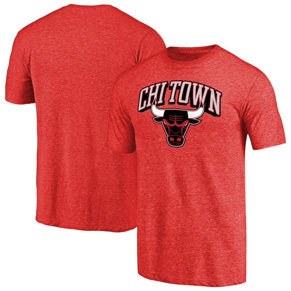 Chicago Bulls Hometown Collection Chi Town Tri-Blend T-Shirt Red