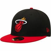 New Era Miami Heat Team Color 2Tone 59FIFTY Fitted Hat Black/Red