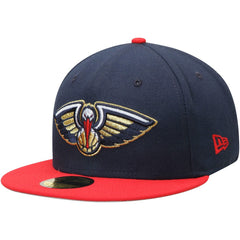 New Era New Orleans Pelicans Team Color 2Tone 59FIFTY Fitted Hat Navy/Red