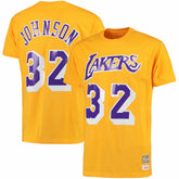 Mitchell & Ness Magic Johnson Los Angeles Lakers Hardwood Classics Retro Name & Number T-Shirt Gold