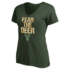 Milwaukee Bucks Women's Mantra V-Neck T-Shirt Green