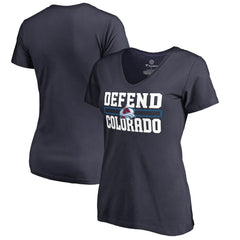 Colorado Avalanche Women's Hometown Collection Defend V-Neck T-Shirt - Navy | NHL sale