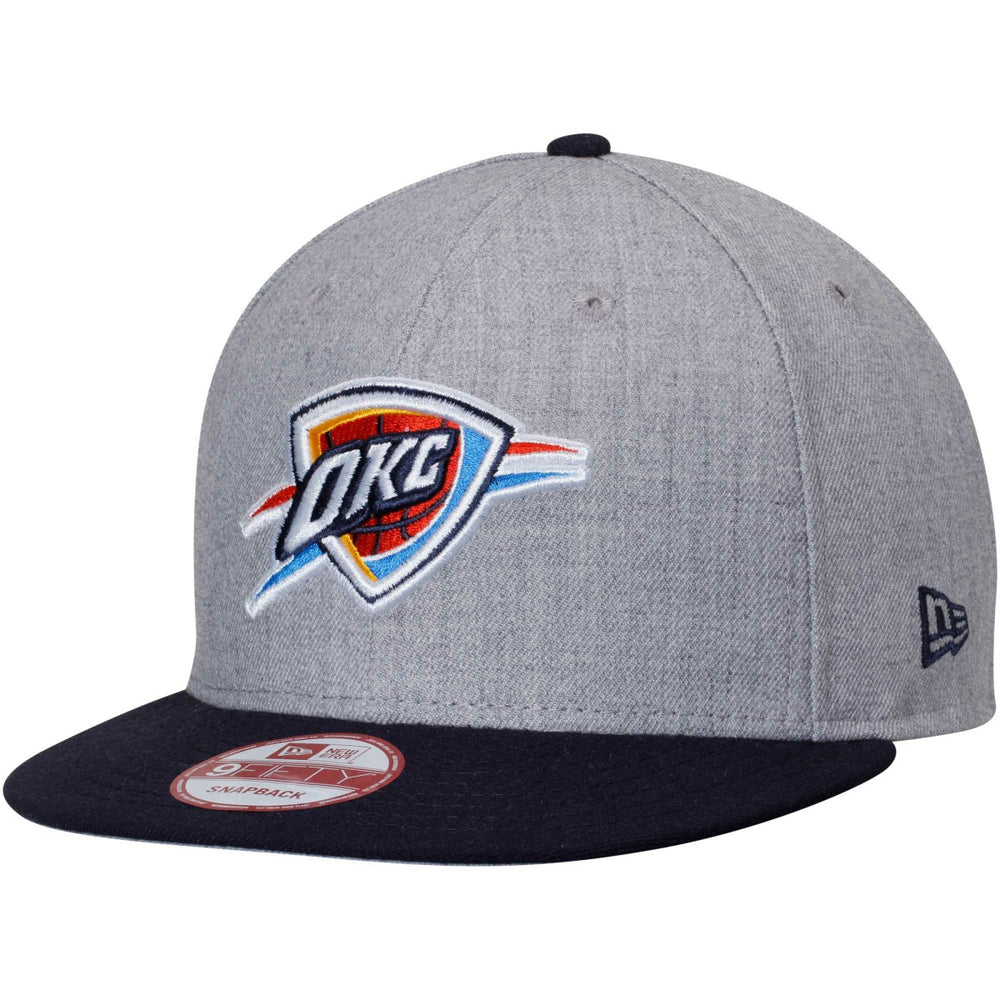 New Era Oklahoma City Thunder Two-Tone 9FIFTY Snapback Adjustable Hat Heathered Gray/Navy