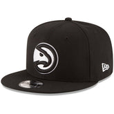 New Era Atlanta Hawks Black & White Logo 9FIFTY Adjustable Snapback Hat Black