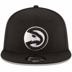 New Era Atlanta Hawks Black & White Logo 9FIFTY Adjustable Snapback Hat Black