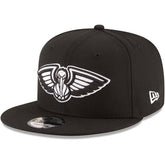New Era New Orleans Pelicans Black & White Logo 9FIFTY Adjustable Snapback Hat Black