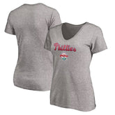 Philadelphia Phillies Women's Core Wahconah V-Neck T-Shirt Discount