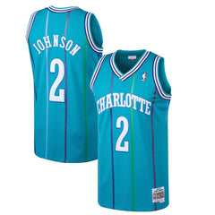 Mitchell & Ness Larry Johnson Charlotte Hornets 1992/93 Hardwood Classics Swingman Jersey Teal