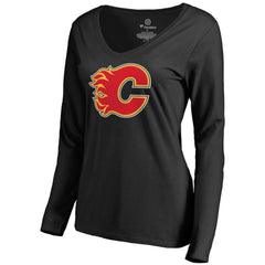 Calgary Flames Women's Primary Logo Long Sleeve T-Shirt - Black | NHL on sale