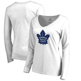 Toronto Maple Leafs Women's Primary Logo Long Sleeve T-Shirt - White | NHL Clearance